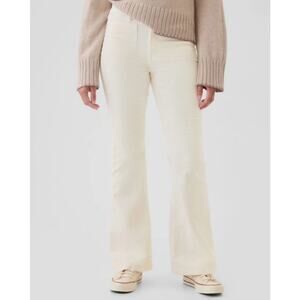 Gap High Rise Corduroy '70s Flare Stretch Pants Ivory Frost Size 32/14